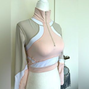 Vimmia x CB Half Zip Pullover Top in Conch